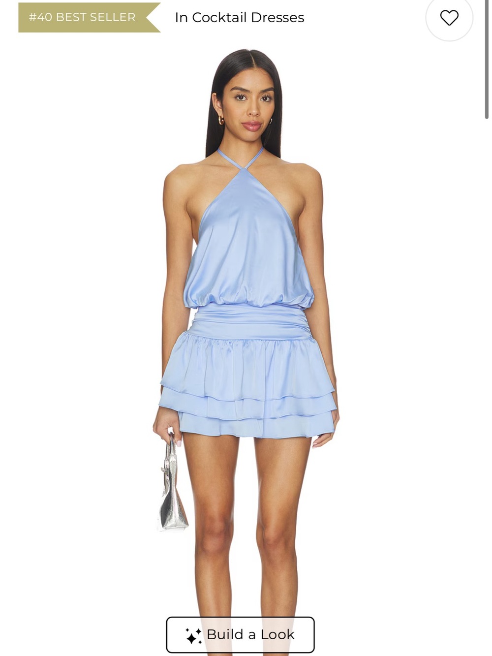 NWT Revolve More To Come Leelie Halter Mini Dress in Baby Blue Size S